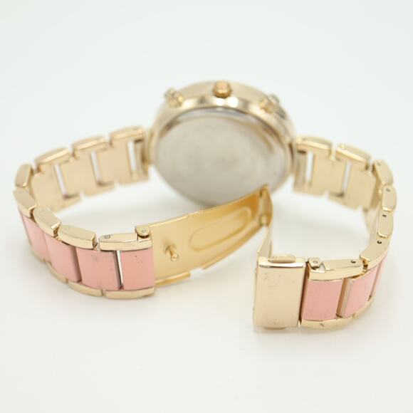 US POLO ASSN Ladies Pink Gold Tone Watch 40mm Jewel Bezel with New Battery - Picture 12 of 13